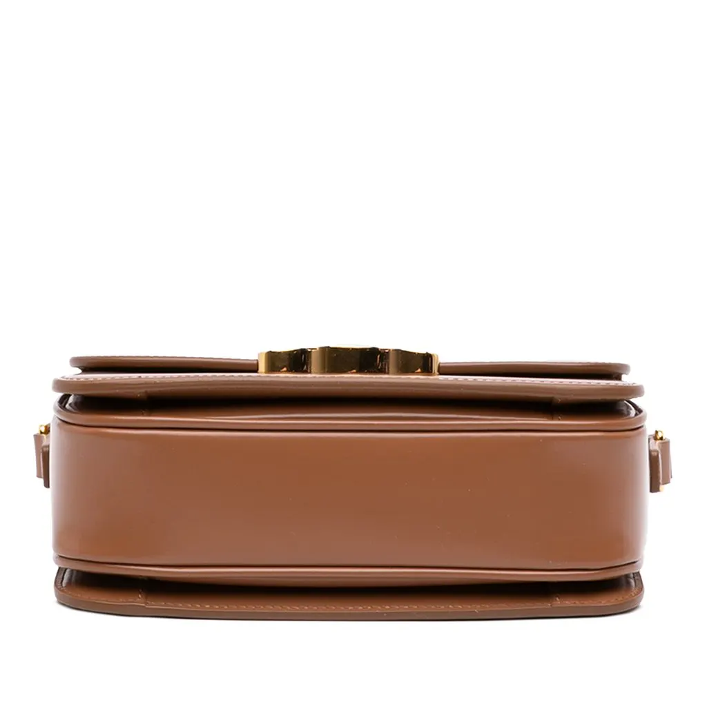Celine Teen Shiny Calfskin Triomphe Crossbody Brown Leather Very good - Inside View