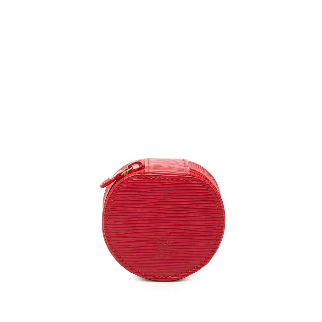 Louis Vuitton Epi Ecrin Bijoux Travel Jewelry Case Red Leather Very good - Front View