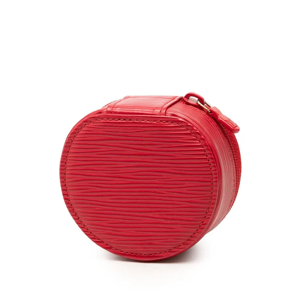 Louis Vuitton Epi Ecrin Bijoux Travel Jewelry Case Red Leather Very good - Back View