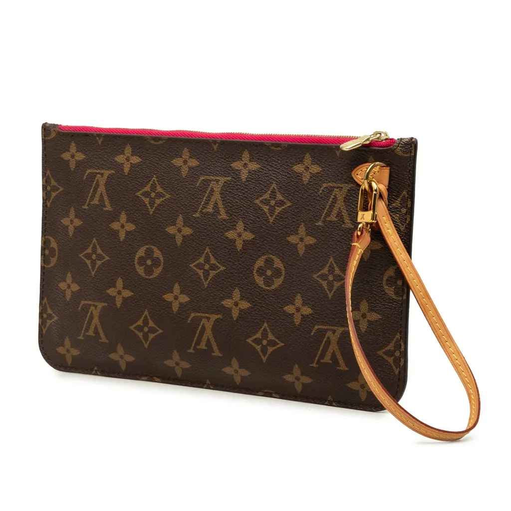 Louis Vuitton Monogram Neverfull Pouch MM Brown Canvas Very good - Back View