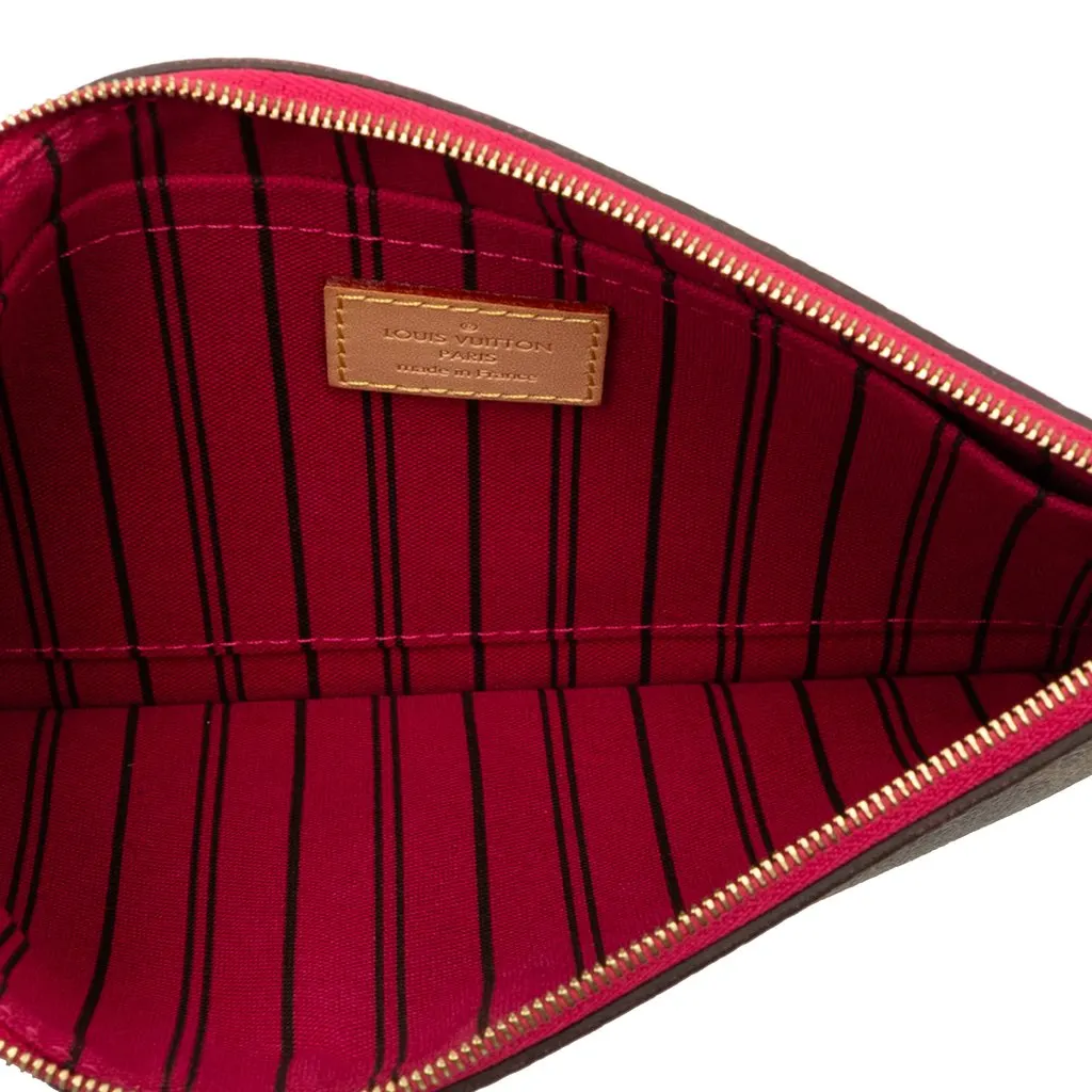 Louis Vuitton Monogram Neverfull Pouch MM Brown Canvas Very good - Model View