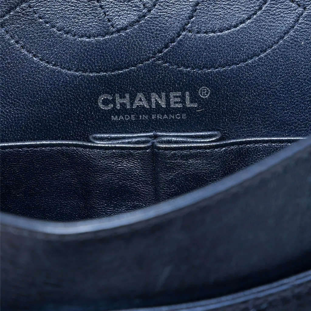 Chanel Quilted Aged Calfskin Reissue 2.55 Double Flap 226 Blue Leather Good - Box View