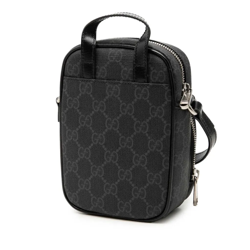 Gucci Mini GG Supreme Interlocking G Satchel Black Very good - Back View