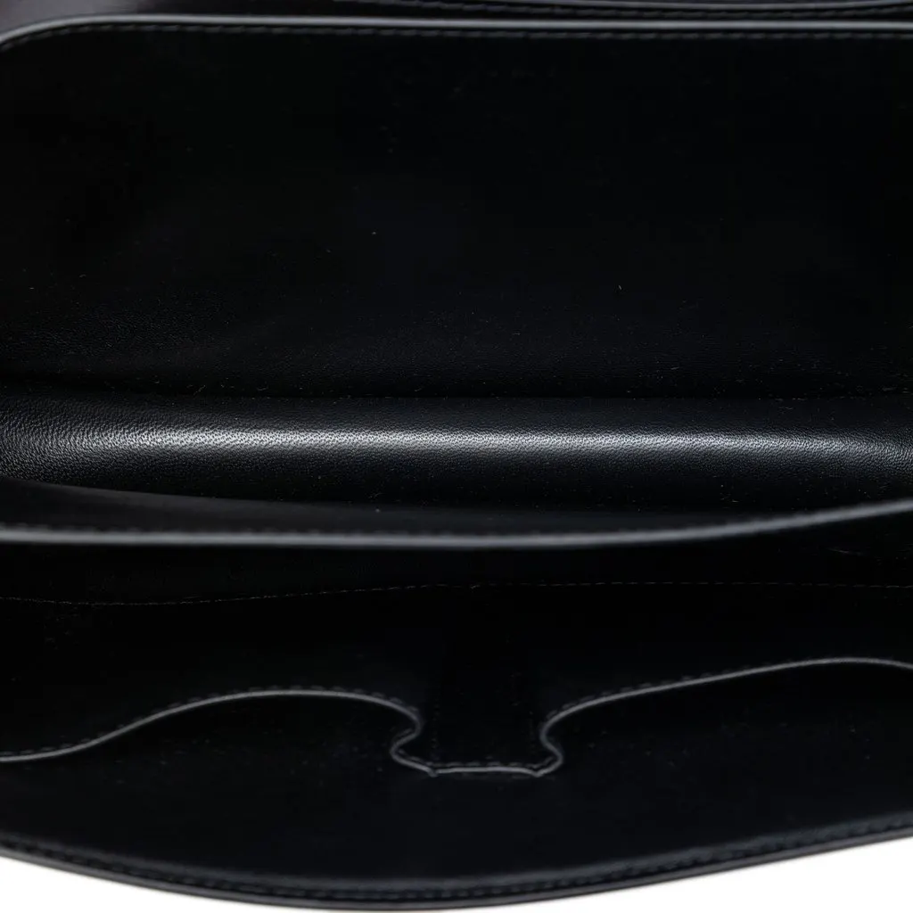 Celine Medium Calfskin and Leopard Print Pony Hair Classic Box Black Leather Very good - Model View