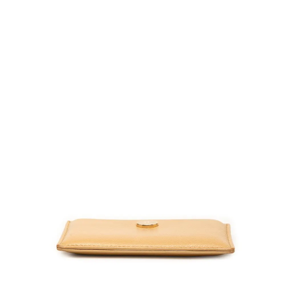 Chanel Caviar Coco Button Card Holder Beige Leather Very good - Inside View
