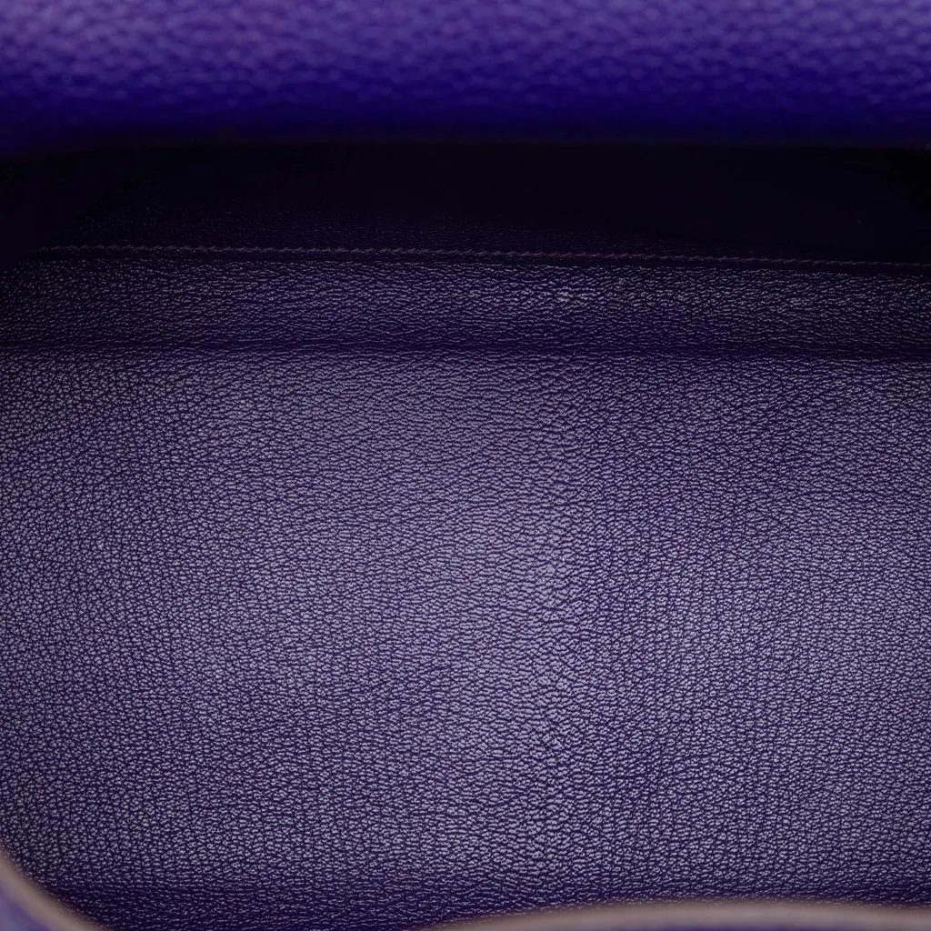 Hermès Clemence Kelly II Retourne 32 Purple Leather Very good - Model View