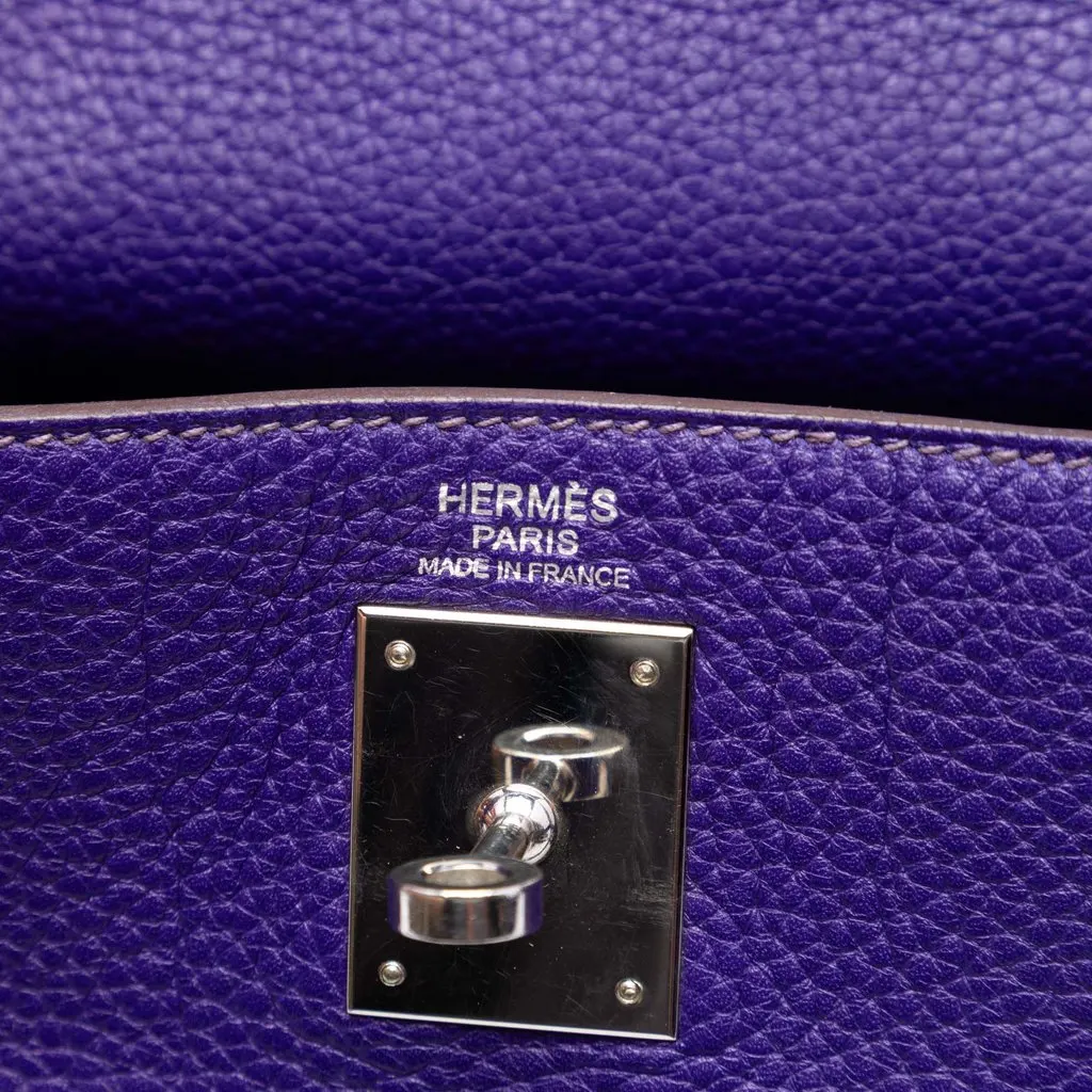 Hermès Clemence Kelly II Retourne 32 Purple Leather Very good - Box View