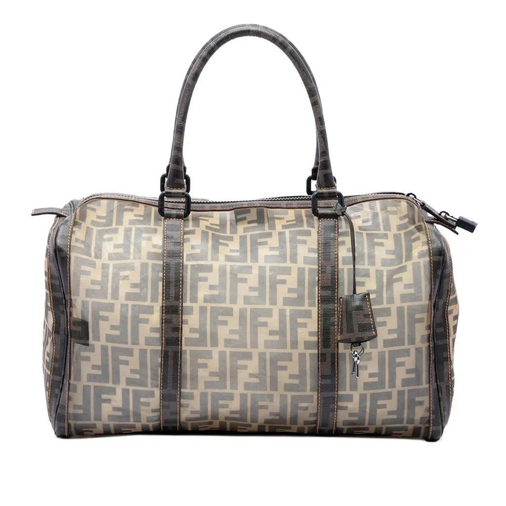 Fendi Large Zucca Mesh Boston Bag Brown Very good - Front View
