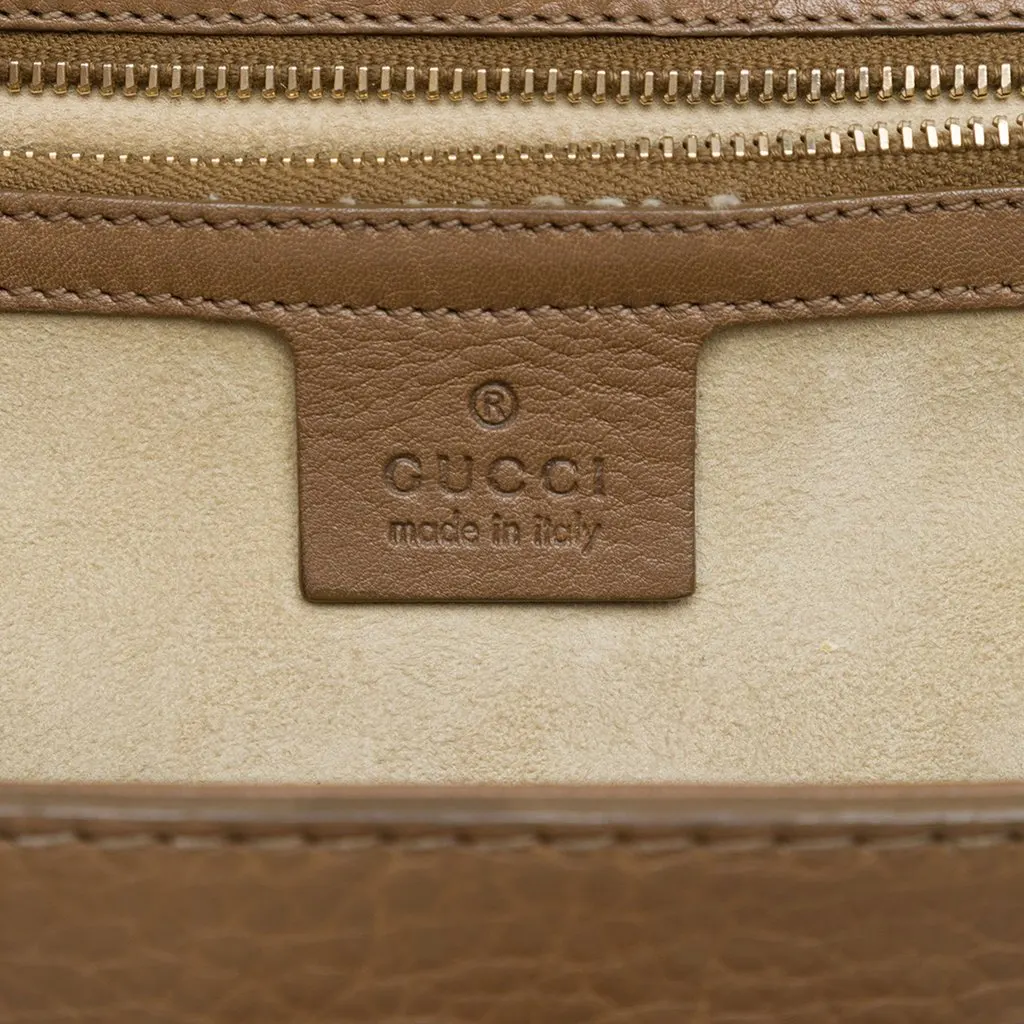 Gucci Medium Calfskin New Bamboo Satchel Brown Leather Very good - Box View