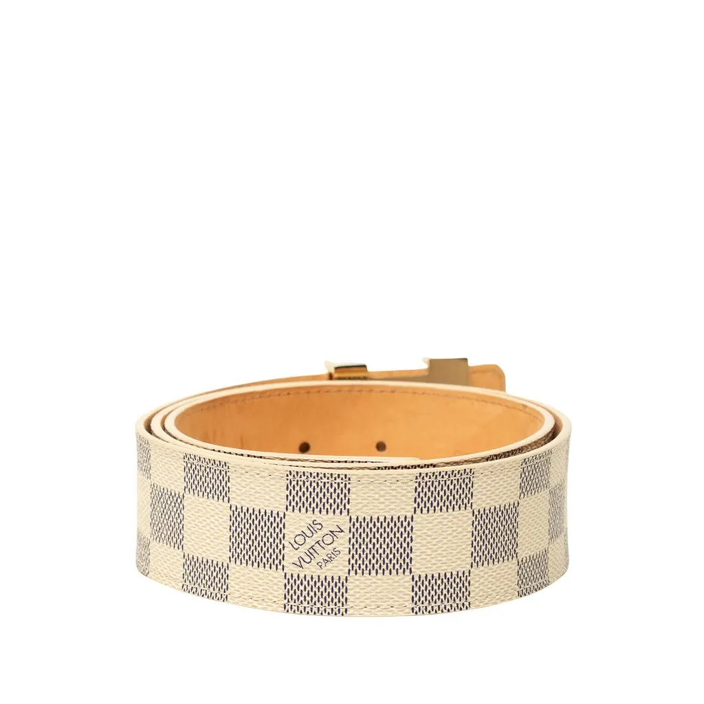 Louis Vuitton Damier Azur Initiales Belt White Very good - Inside View