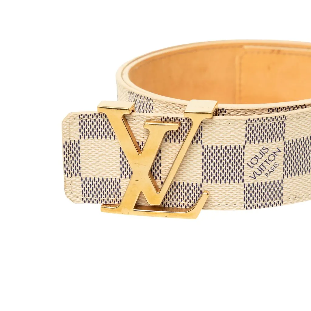 Louis Vuitton Damier Azur Initiales Belt White Very good - Model View