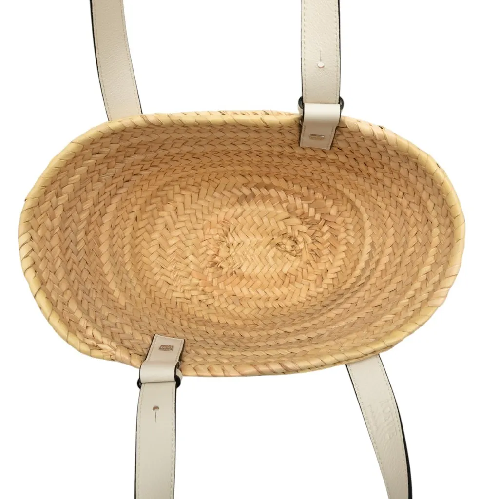 LOEWE Small Raffia Anagram Basket Tote Beige Very good - Model View