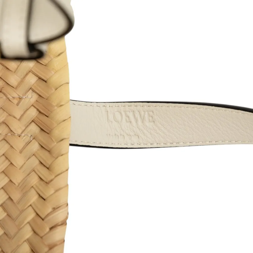 LOEWE Small Raffia Anagram Basket Tote Beige Very good - Box View