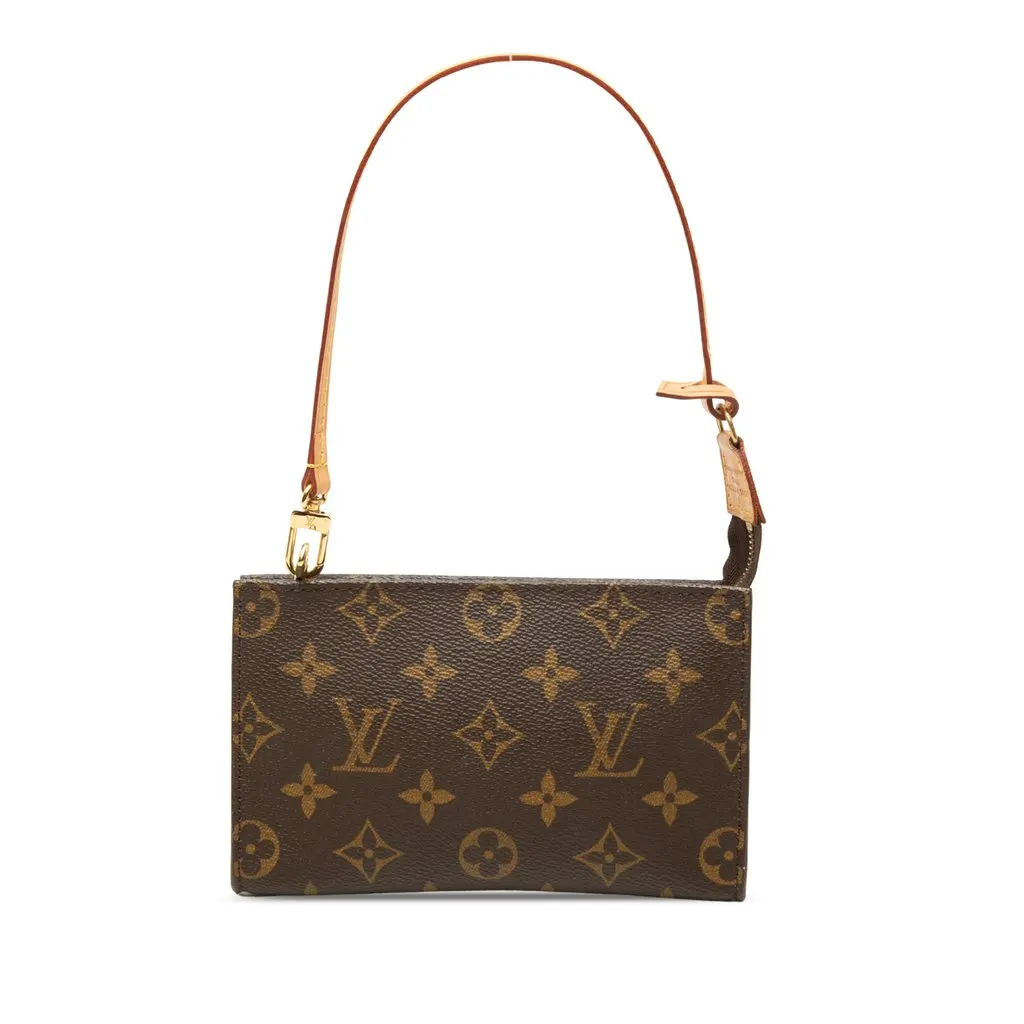 Louis Vuitton Monogram Bucket Pouch PM Brown Canvas Very good - Front View