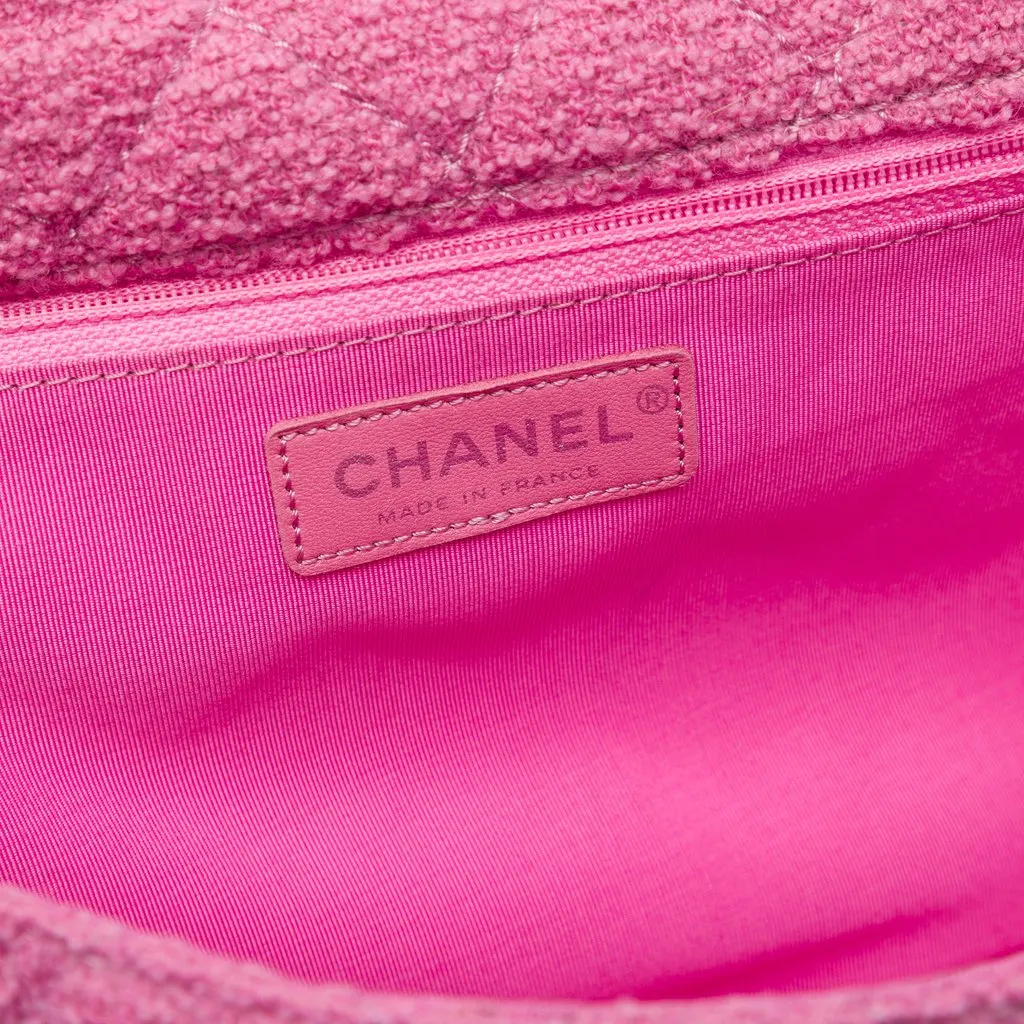 Chanel Jumbo Quilted Tweed Reissue 2.55 Easy Messenger Flap Pink Tweed Very good - Box View
