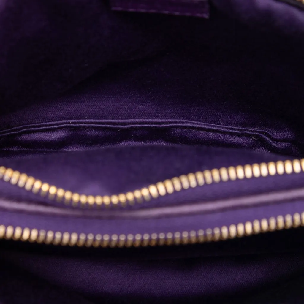 Miu Miu Nappa Matelasse Double Zip Handbag Purple Leather Very good - Model View