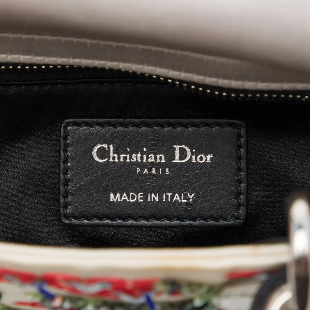 Dior Mini Satin Bead and Sequin Embellished Lady Dior White Satin Very good - Box View