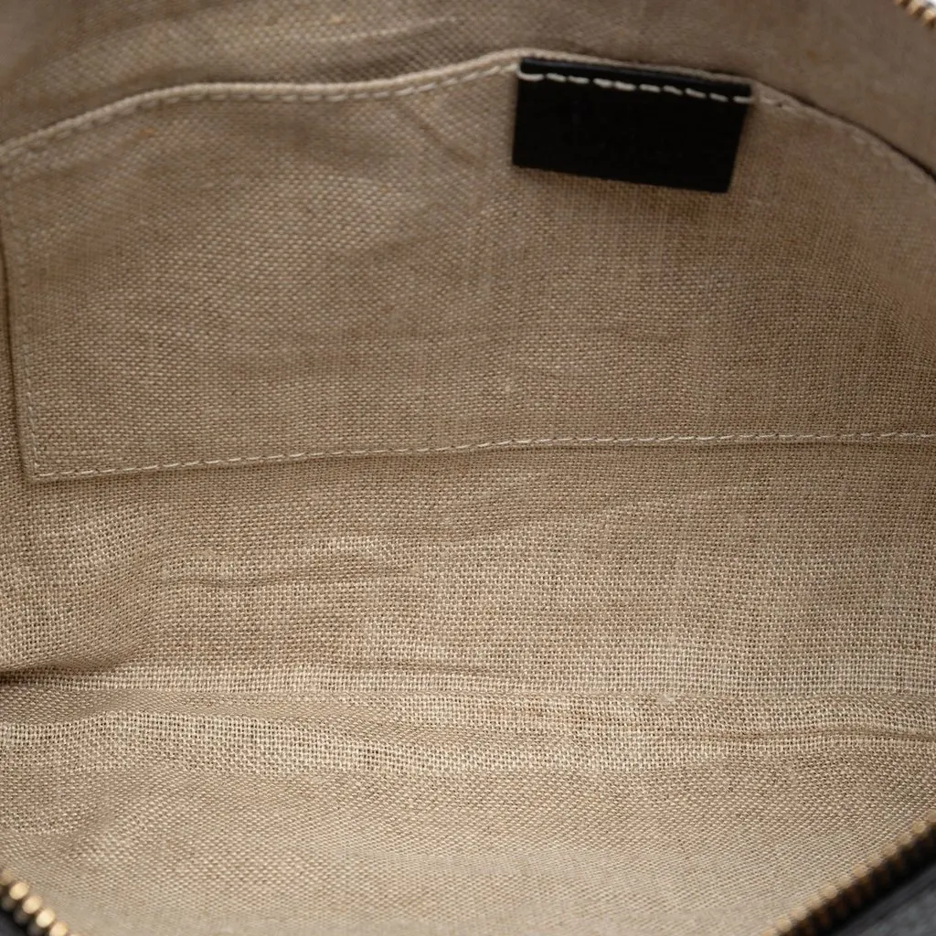 Gucci Calfskin Bamboo Tassel Clutch Black Leather Very good - Model View