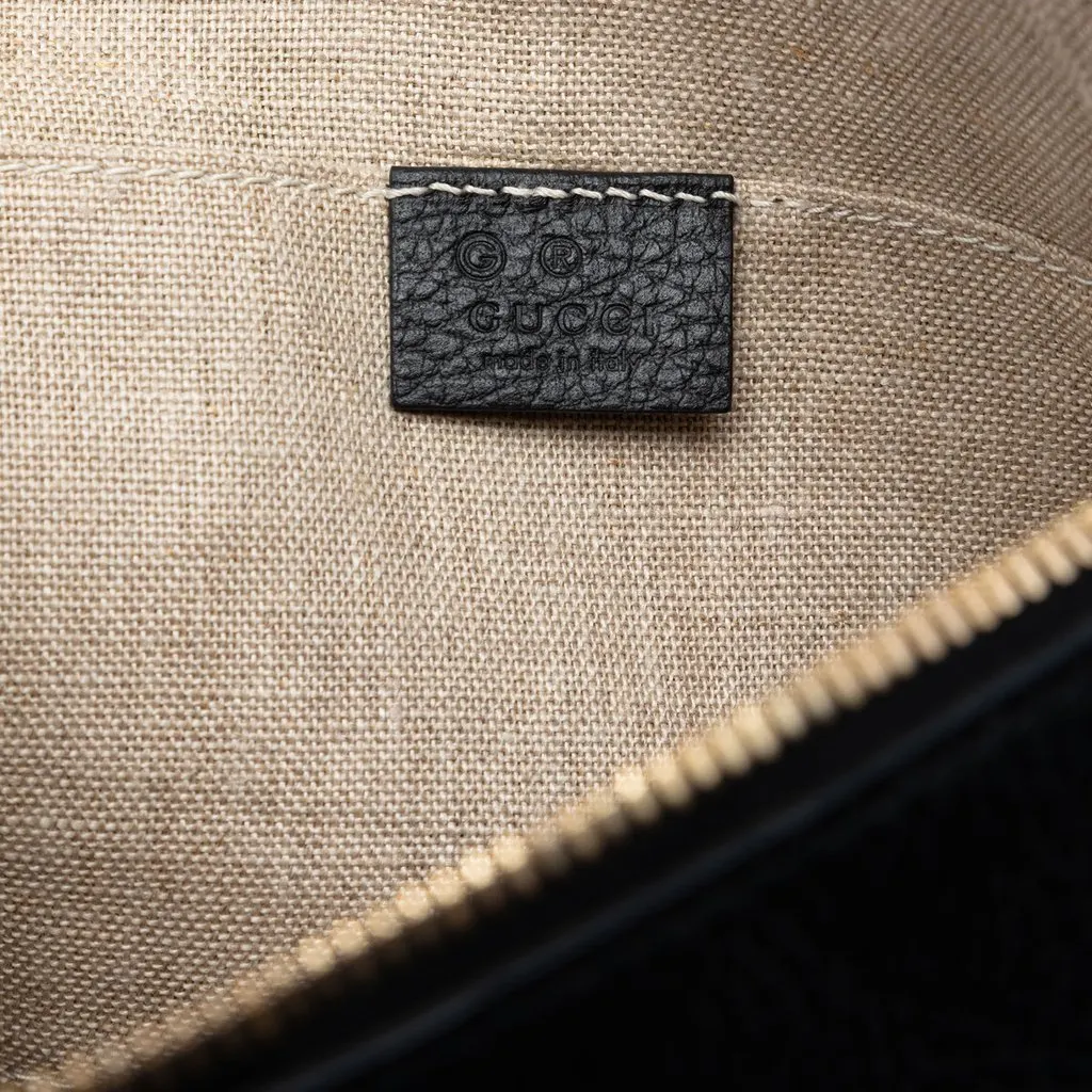 Gucci Calfskin Bamboo Tassel Clutch Black Leather Very good - Box View