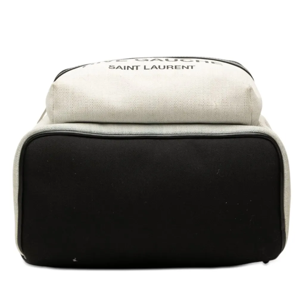 Saint Laurent Canvas Rive Gauche City Backpack White Very good - Inside View