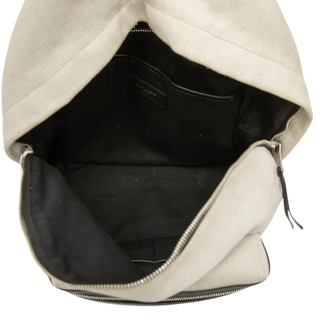 Saint Laurent Canvas Rive Gauche City Backpack White Very good - Model View