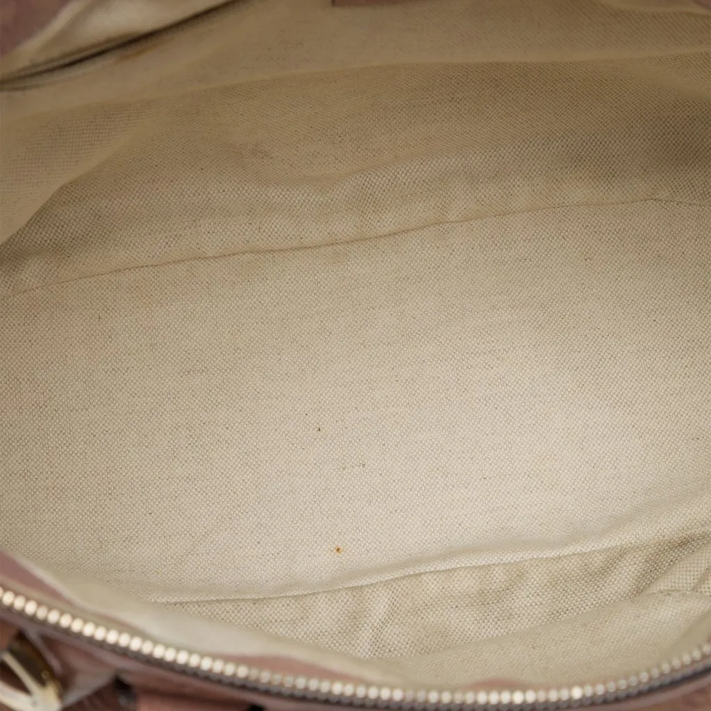 Gucci Guccissima Sukey Satchel Brown Leather Good - Model View