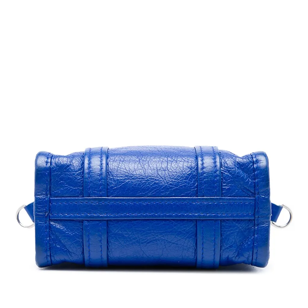 Balenciaga Lambskin Bazar Shopper Satchel XXS Blue Leather Good - Inside View