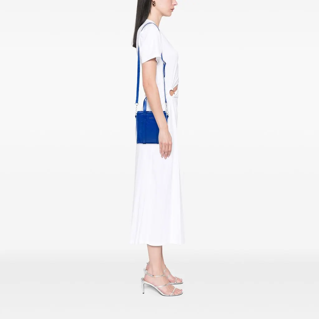 Balenciaga Lambskin Bazar Shopper Satchel XXS Blue Leather Good - Box View