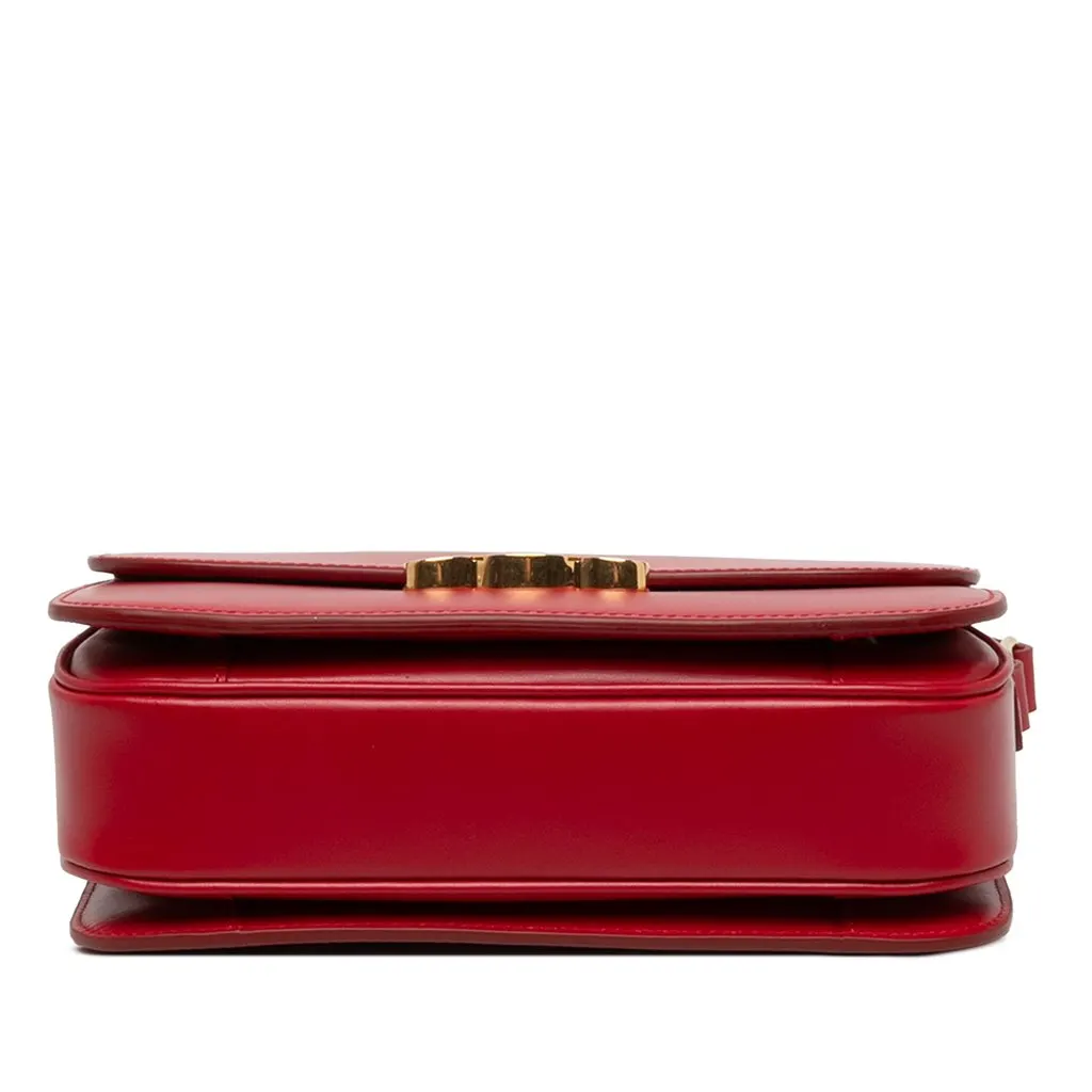Celine Classique Shiny Calfskin Triomphe Crossbody Red Leather Very good - Inside View