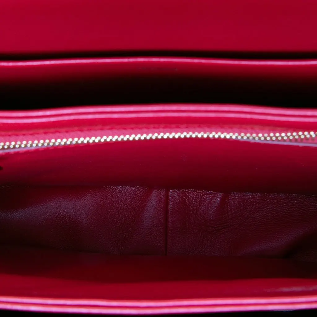 Celine Classique Shiny Calfskin Triomphe Crossbody Red Leather Very good - Model View