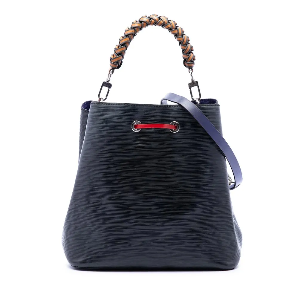 Louis Vuitton Epi Tricolor Braided Neonoe MM Black Leather Good - Front View