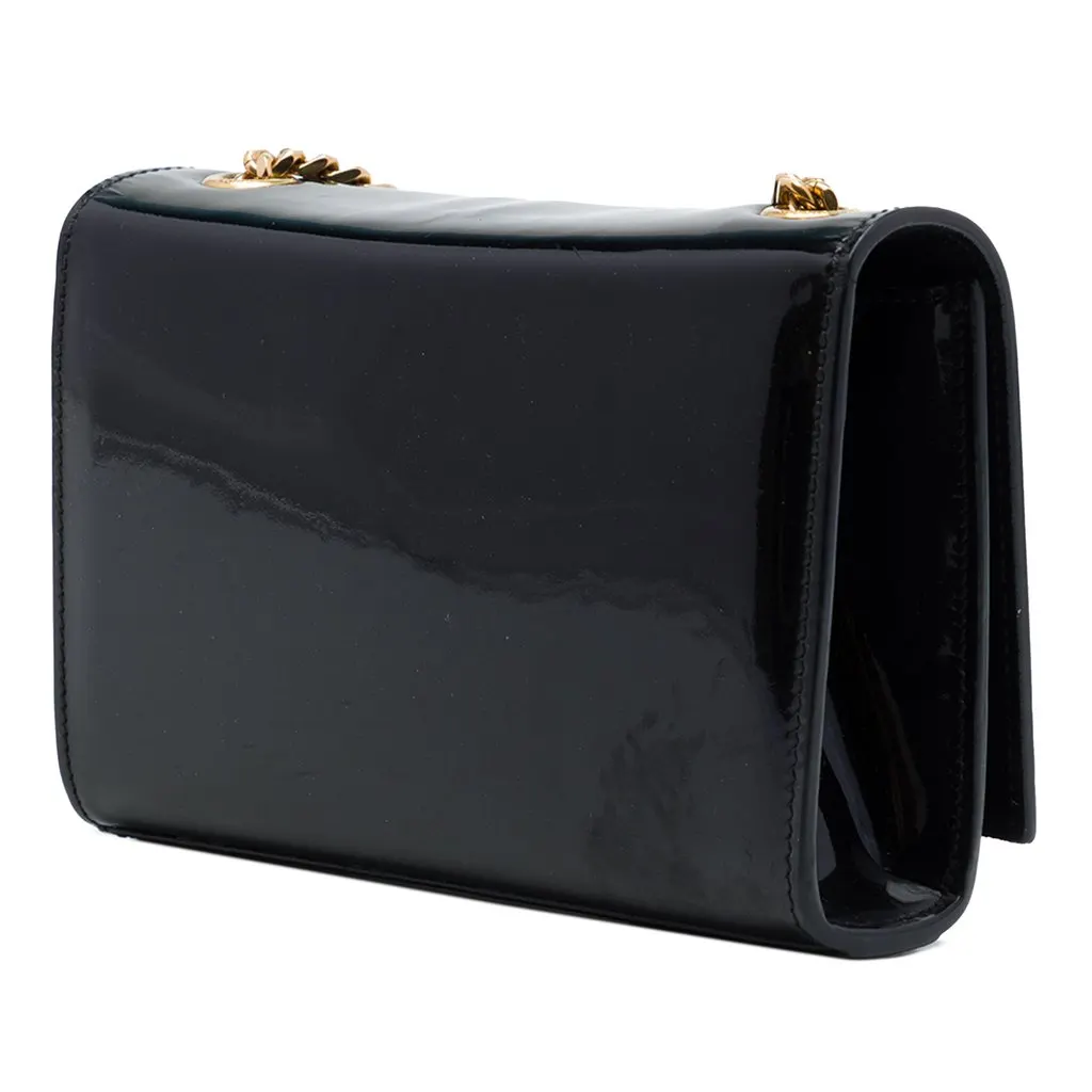 Saint Laurent Small Patent Monogram Kate Tassel Crossbody Black Leather Good - Back View