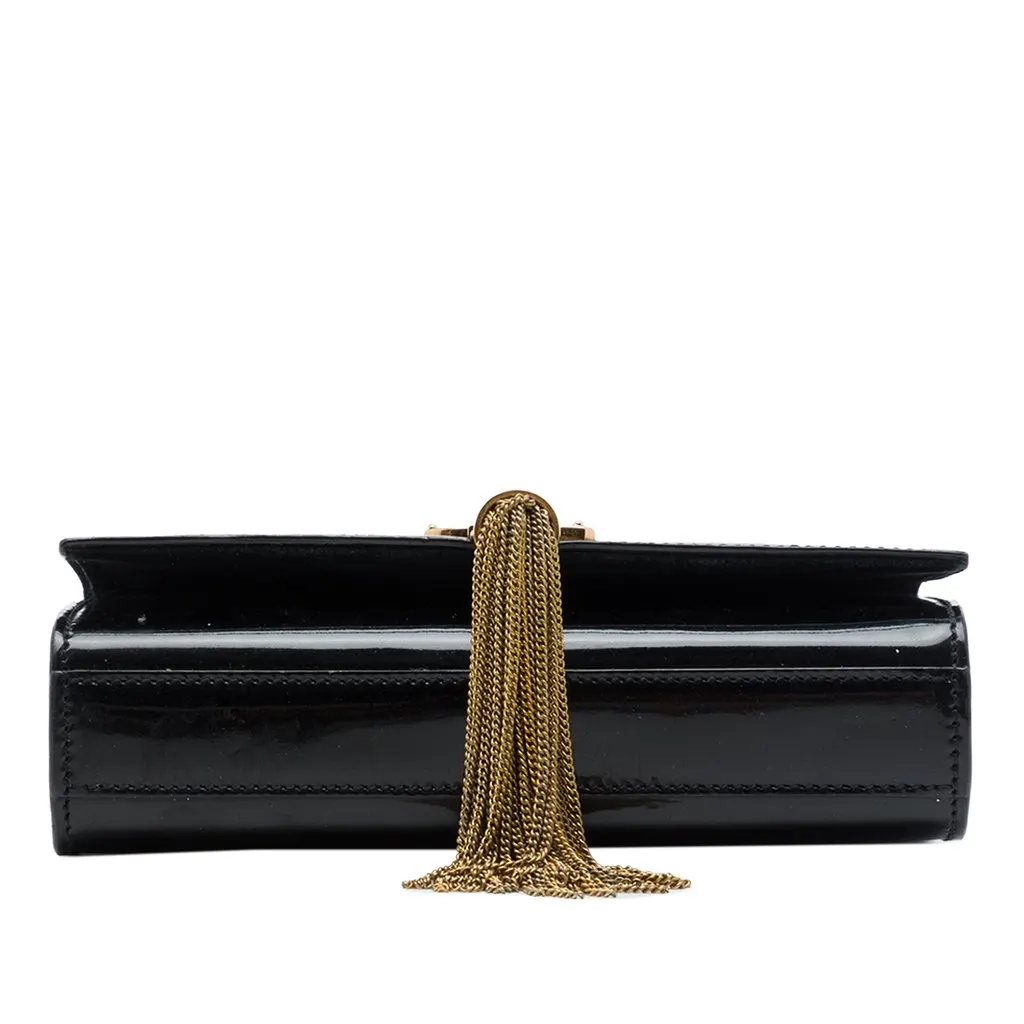 Saint Laurent Small Patent Monogram Kate Tassel Crossbody Black Leather Good - Inside View