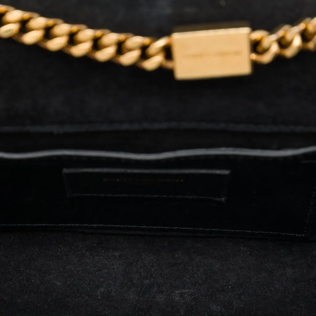 Saint Laurent Small Patent Monogram Kate Tassel Crossbody Black Leather Good - Model View