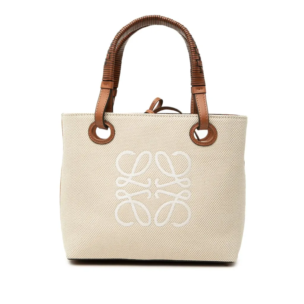 LOEWE Mini Canvas Anagram Tote Brown Very good - Front View