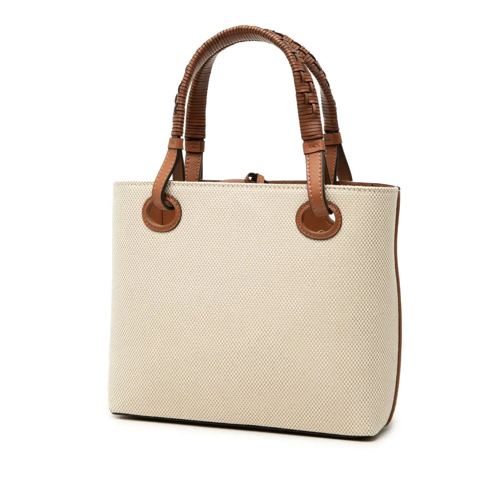 LOEWE Mini Canvas Anagram Tote Brown Very good - Back View