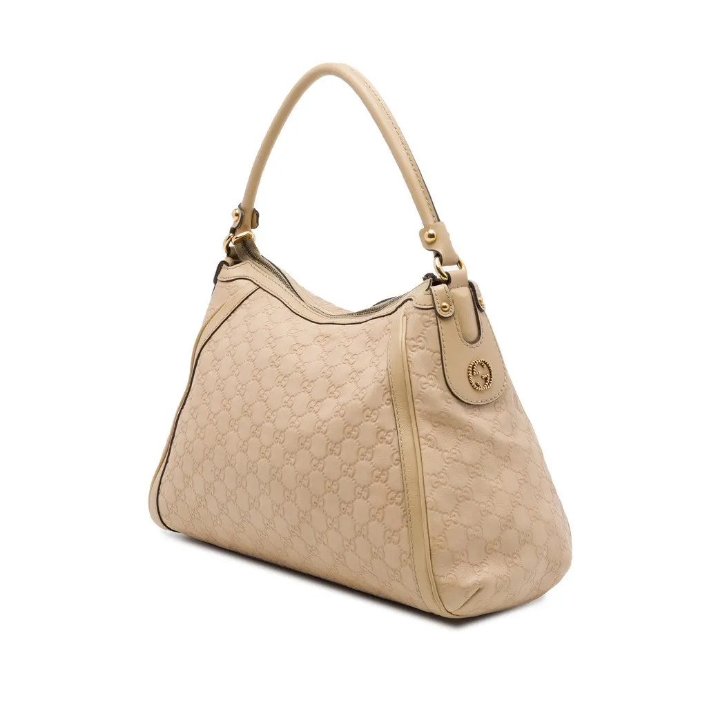 Gucci Guccissima Scarlett Shoulder Bag Beige Leather Very good - Back View
