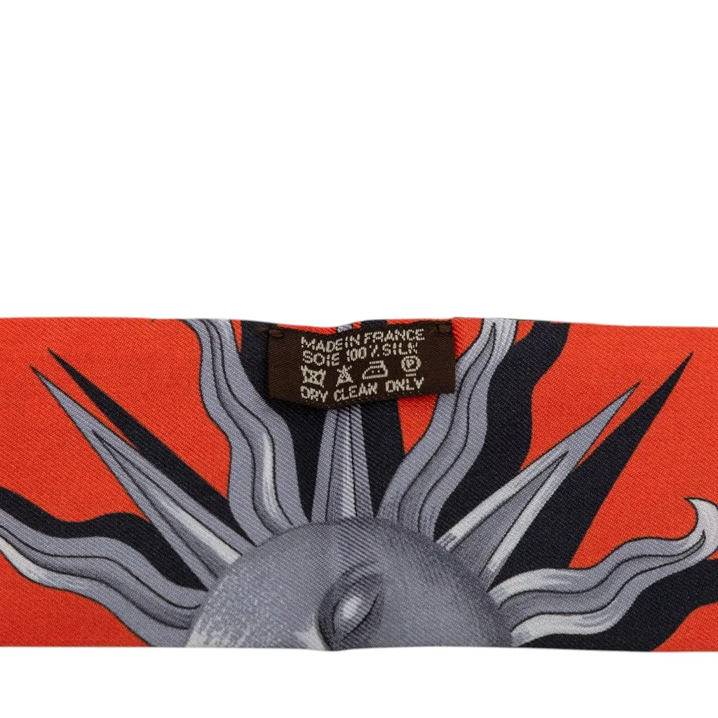 Hermès Astrologie Silk Twilly Scarf Red Silk Very good - Inside View