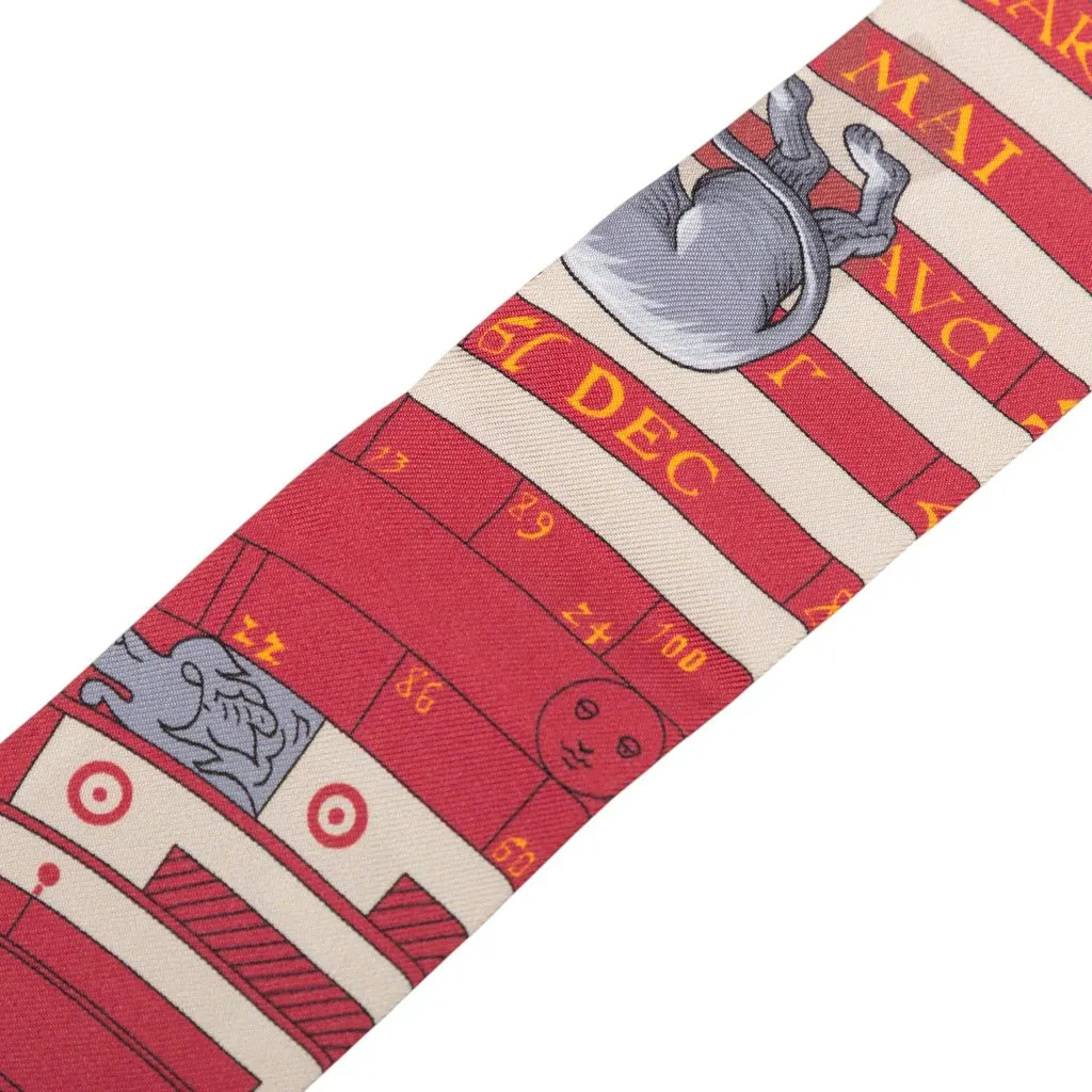 Hermès Astrologie Silk Twilly Scarf Red Silk Very good - Box View