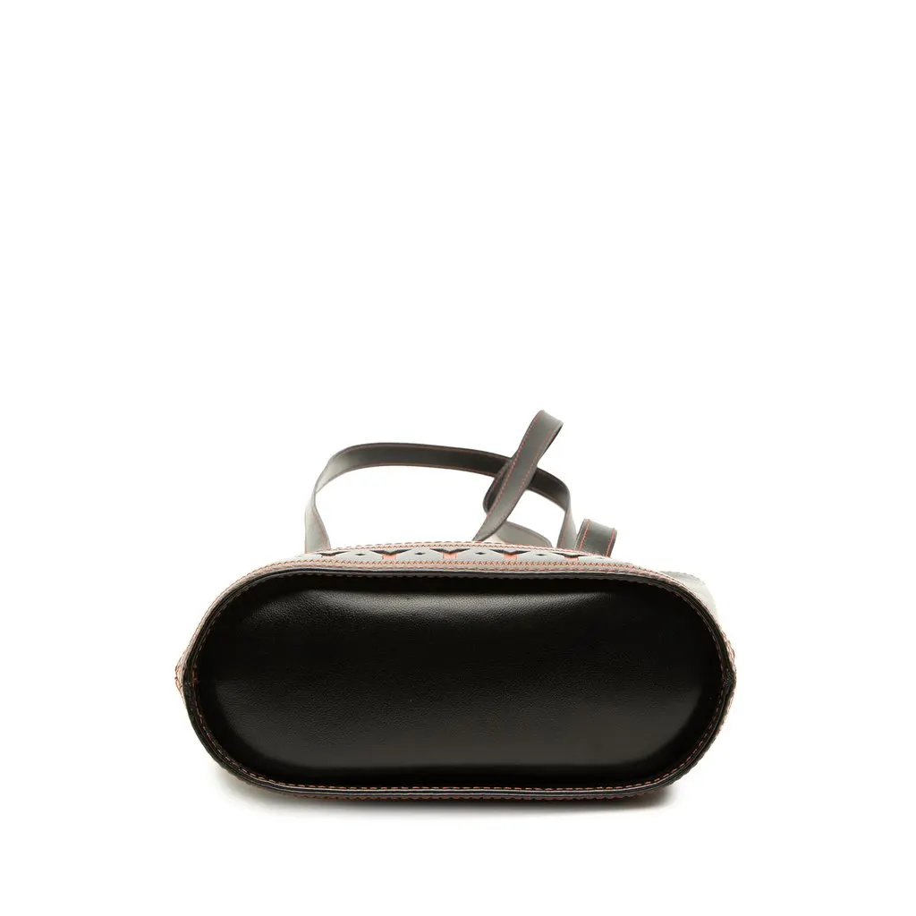 Saint Laurent Leather Y Cutout Shoulder Bag Black Leather Good - Inside View