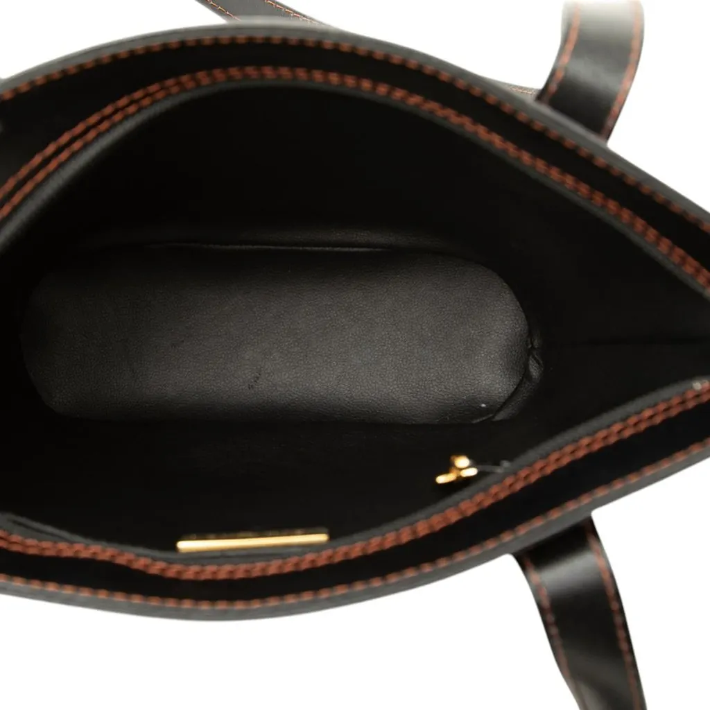 Saint Laurent Leather Y Cutout Shoulder Bag Black Leather Good - Model View
