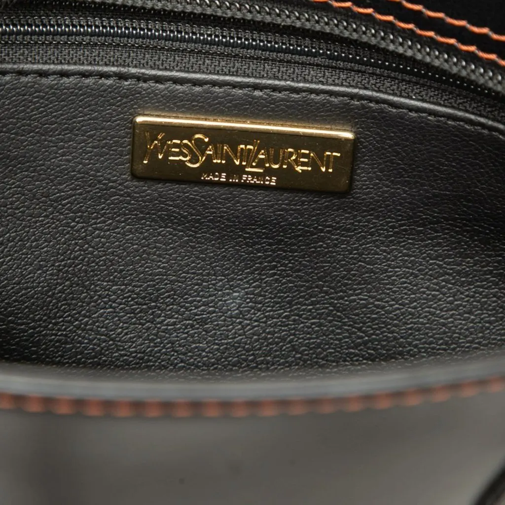 Saint Laurent Leather Y Cutout Shoulder Bag Black Leather Good - Box View