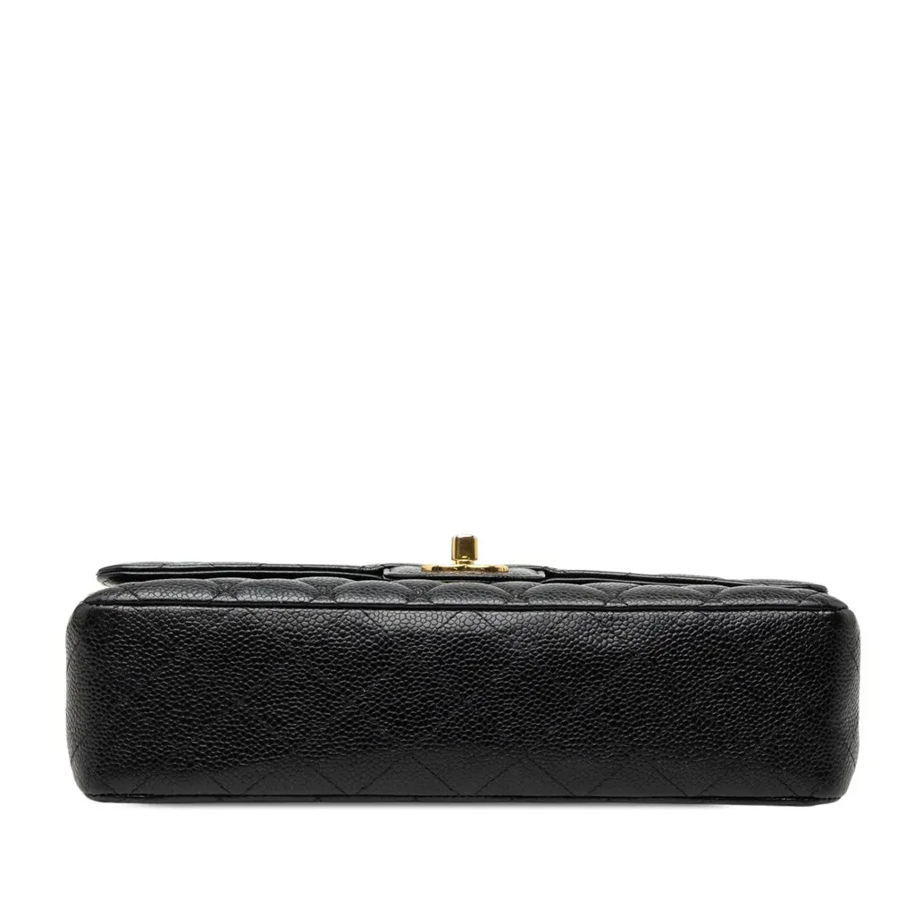 Chanel Medium Classic Caviar Double Flap Black Leather Very good - Inside View