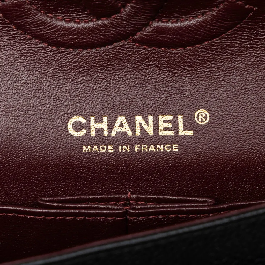 Chanel Medium Classic Caviar Double Flap Black Leather Very good - Box View