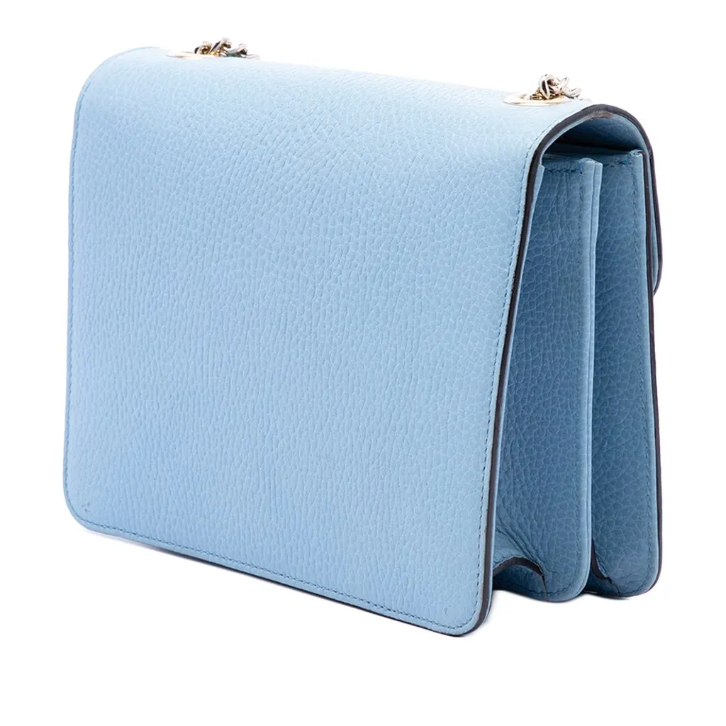 Gucci Small Dollar Calfskin Interlocking G Crossbody Blue Leather Very good - Back View
