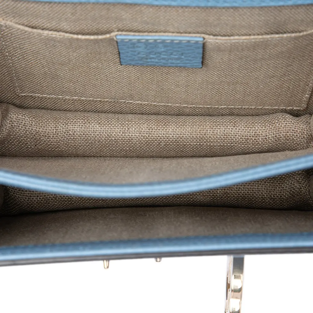 Gucci Small Dollar Calfskin Interlocking G Crossbody Blue Leather Very good - Model View