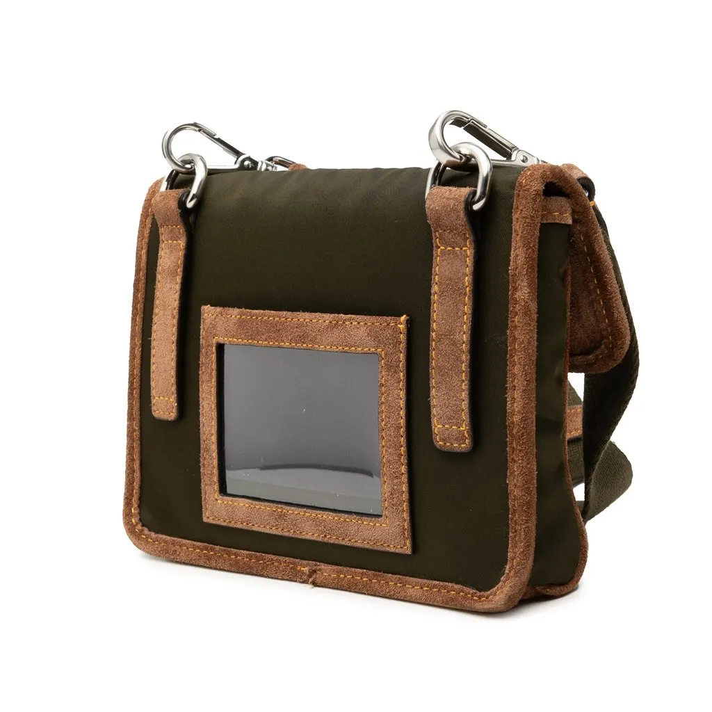 Prada Suede Trimmed Re Nylon Smartphone Case Green Very good - Back View