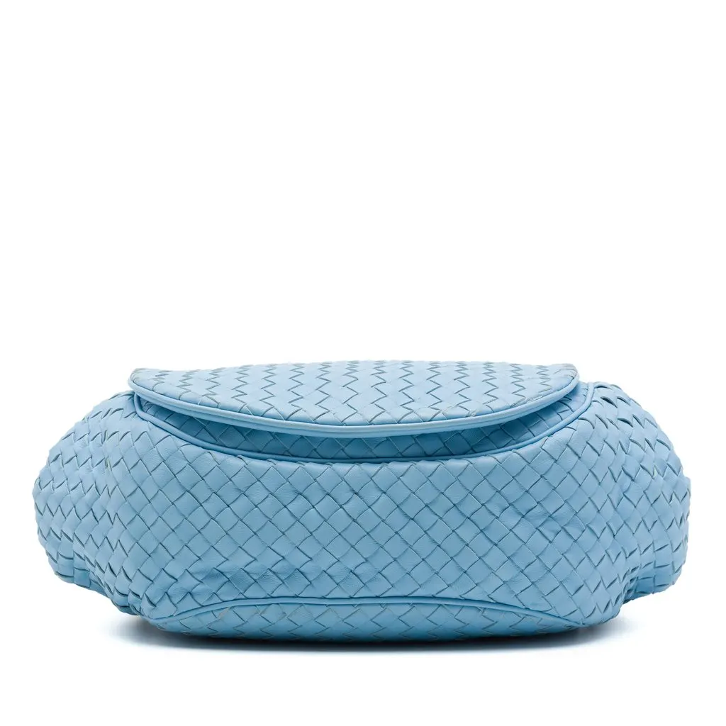 Bottega Veneta Nappa Intrecciato Flap Crossbody Blue Leather Very good - Inside View