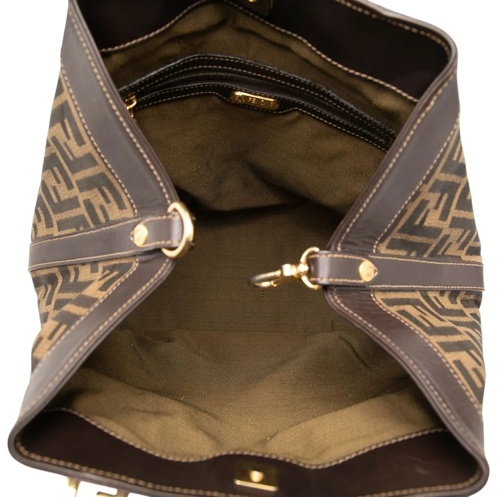 Fendi Zucca Canvas Tote Brown Very good - Model View
