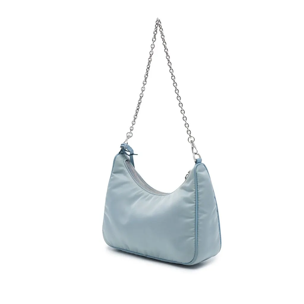 Prada Saffiano Trimmed Tessuto Re Edition 2005 Satchel Blue Polyamide Very good - Back View